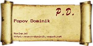 Popov Dominik névjegykártya